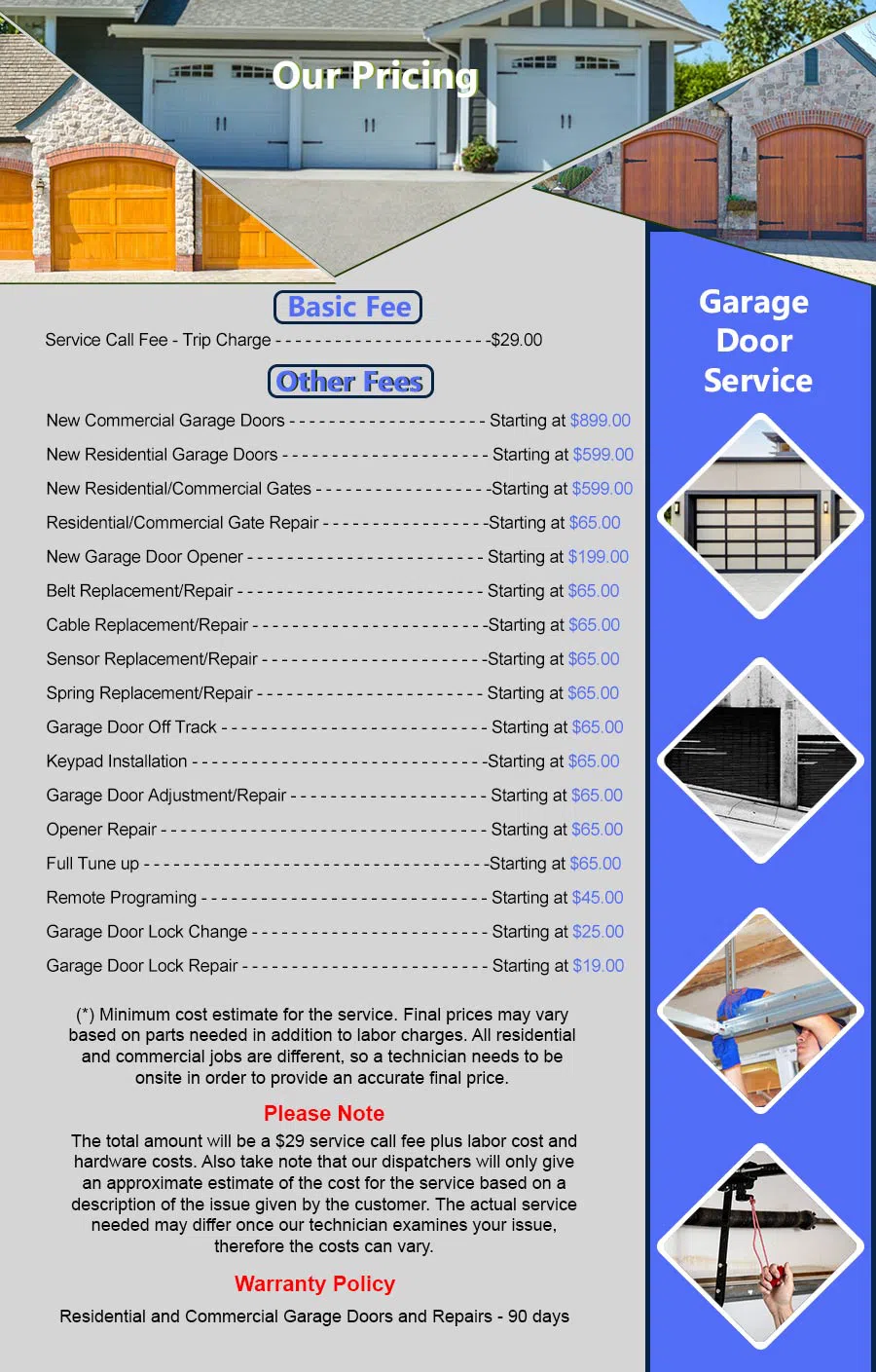 Metro Garage Door Repair Service Nashville, TN 615-576-0819